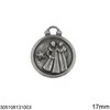 Stainless Steel Round Pendant Zodiac-Star Signs Two Sided 17mm