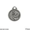 Stainless Steel Round Pendant Zodiac-Star Signs Two Sided 17mm