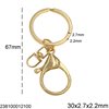 Keychain with Iron Split Ring 30x2.7x2.2mm Casting Lobster Claw Clasp 33mm and Swivel Ring 18mm