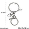 Keychain with Iron Split Ring 30x2.7x2.2mm Casting Lobster Claw Clasp 33mm and Swivel Ring 18mm