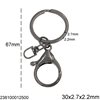 Keychain with Iron Split Ring 30x2.7x2.2mm Casting Lobster Claw Clasp 33mm and Swivel Ring 18mm