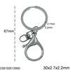 Keychain with Iron Split Ring 30x2.7x2.2mm Casting Lobster Claw Clasp 33mm and Swivel Ring 18mm