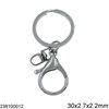 Keychain with Iron Split Ring 30x2.7x2.2mm Casting Lobster Claw Clasp 33mm and Swivel Ring 18mm