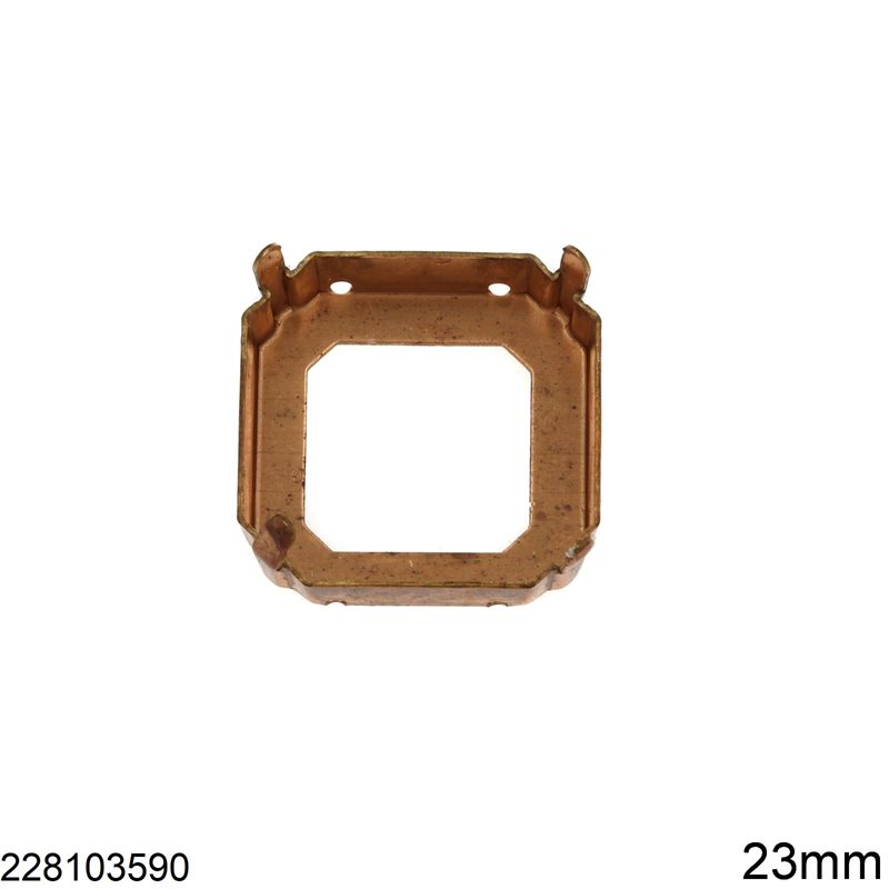 Brass Octagon Sew-on Cup Open Bottom 23mm