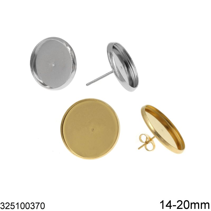 Stainless Steel Earstud with Round Cup 14-20mm