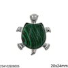 Pendant Turtle with Semi Precious Stone 20x24mm