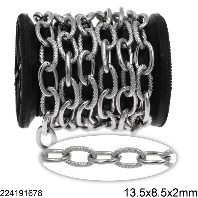 Stainless Steel Oval Link Chain 1:1 13.5x8.5x2mm