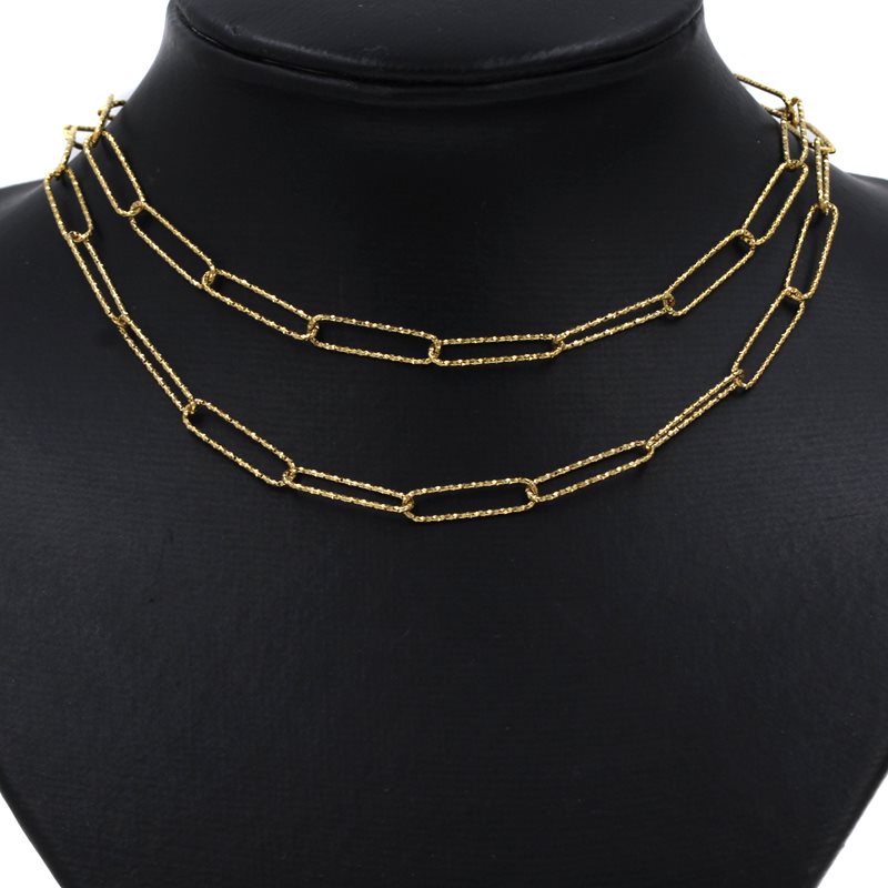 Stainless Steel Hammered Oval Link Chain