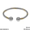 Stainless Steel Twisted Wire Bracelet 4mm with Ball 10mm