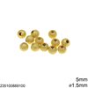 Brass Round Stardust Hollow Bead 5mm with Hole 1.5mm