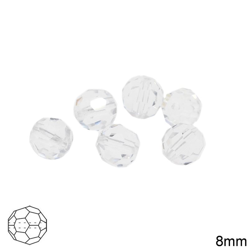 Χάνδρα ZE Regular Cut 8mm Preciosa, Crystal