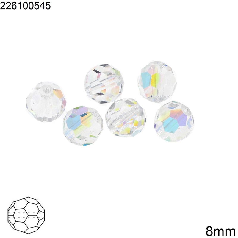Χάνδρα ZE Regular Cut 8mm Crystal Coatings Preciosa 45119602
