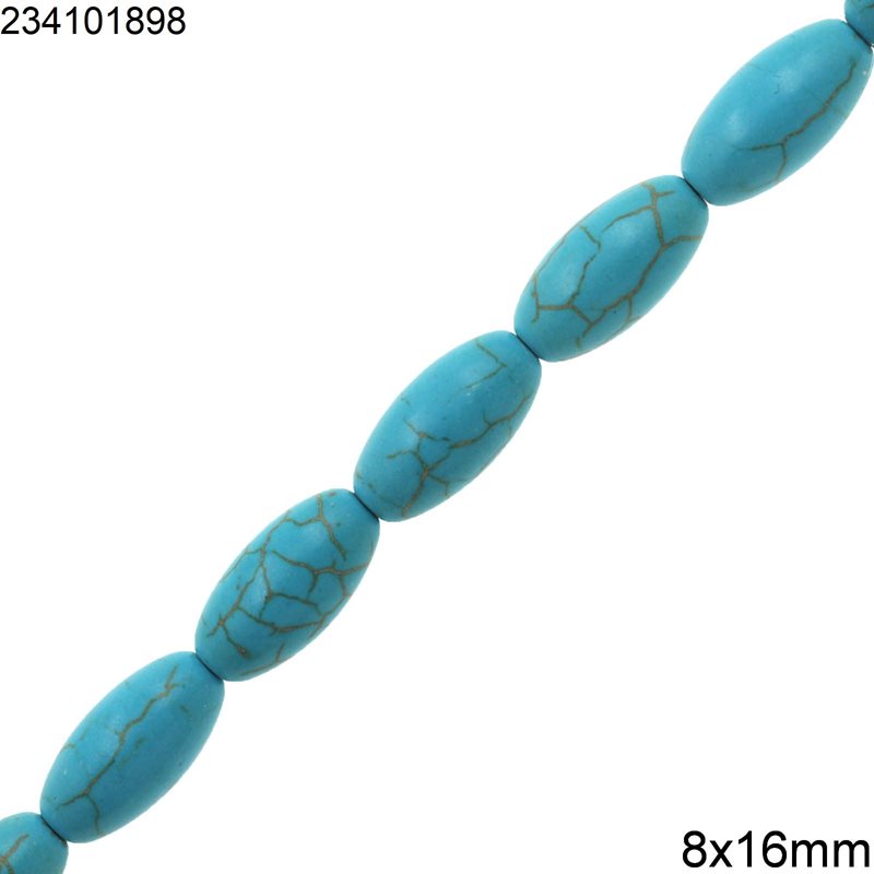 Turquoise Oval Beads 8x16mm