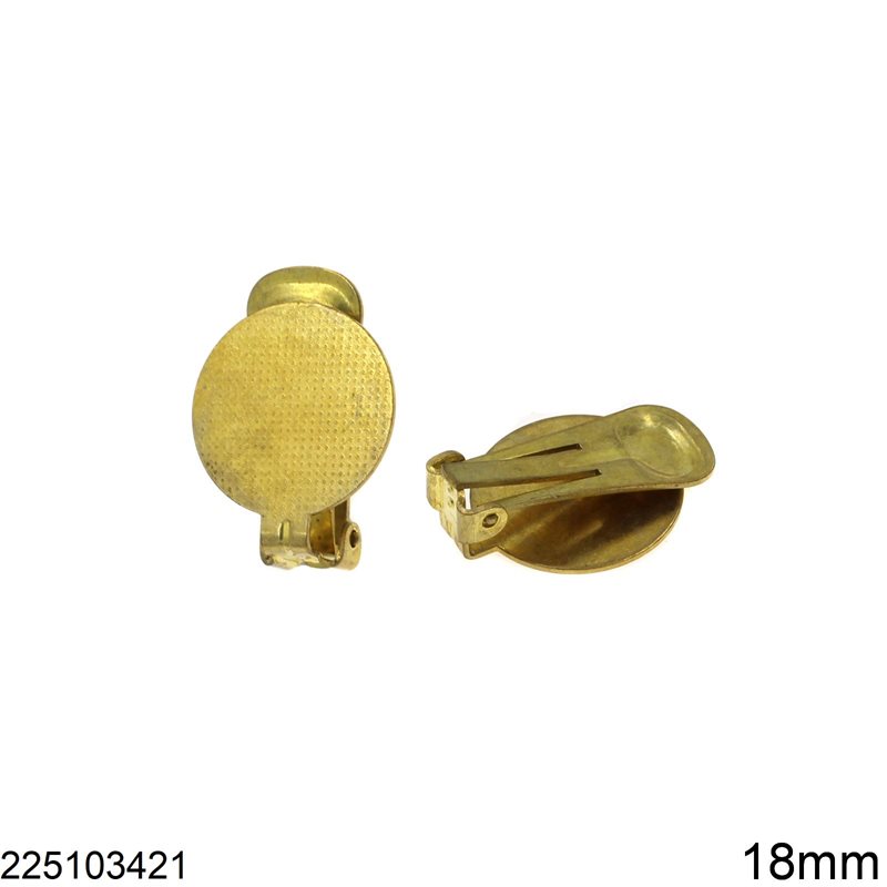 Brass Clip-on Earring Flat Base 18mm