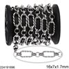 Stainless Steel Twisted Oval Link Chain 16x7x1.7mm with 3 Rings 6x2mm