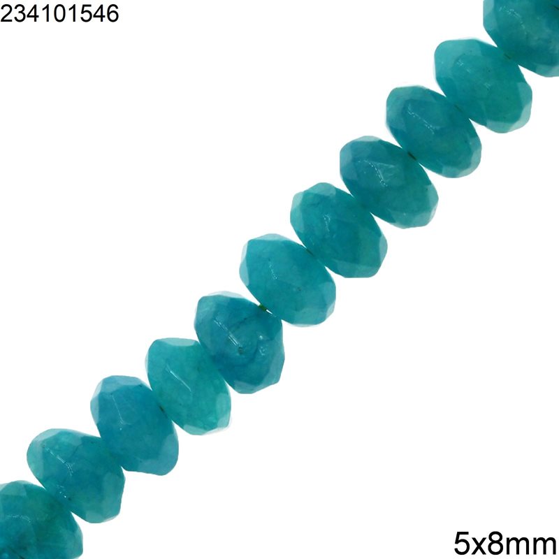 Amazonite Rodelle Faceted Beads 5x8mm
