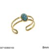 Stainless Steel Ring with Oval Semi Precious Stone 8mm