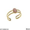 Stainless Steel Ring with Oval Semi Precious Stone 8mm