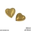 Stainless Steel Heart Bead 25mm with Hole 2.5mm