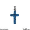 Semi Precious Stone Pendant Cross 13x20mm