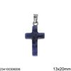 Semi Precious Stone Pendant Cross 13x20mm