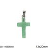 Semi Precious Stone Pendant Cross 13x20mm