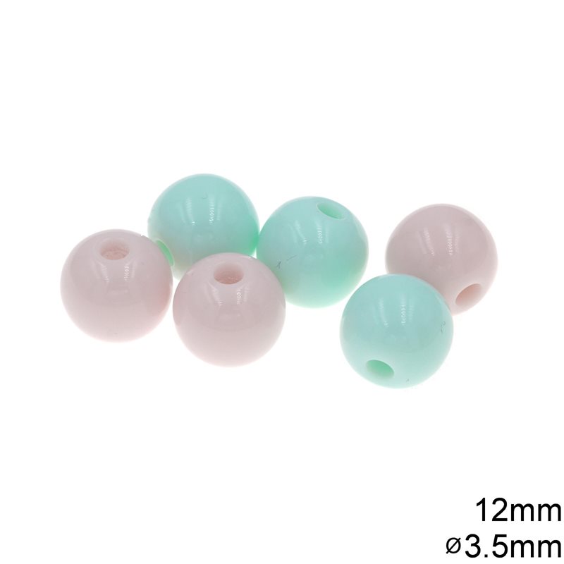 Plastic Round Bead 12mm with Hole 3.5mm
