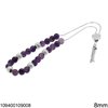 Silver 925 Kompoloi with Semi Precious Beads 8mm