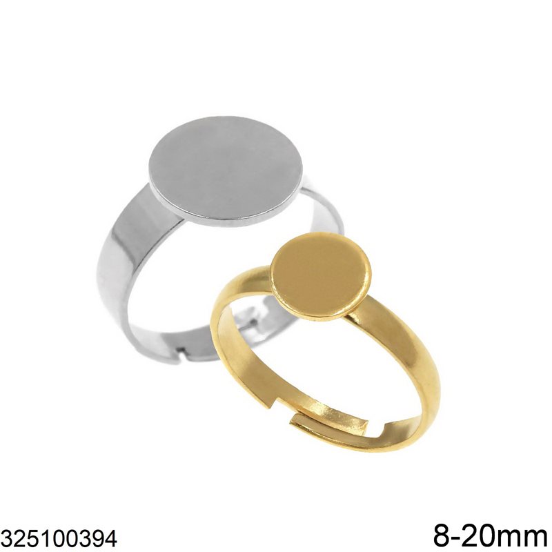 Stainless Steel Ring with Flat Base 8-20mm