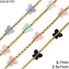 Stainless Steel Rolo Chain 2.5x1mm with Acrylic Butterfly 9.7mm