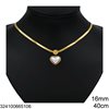 Stainless Steel Necklace Herringbone Chain 3mm with Hanging Element, 40cm