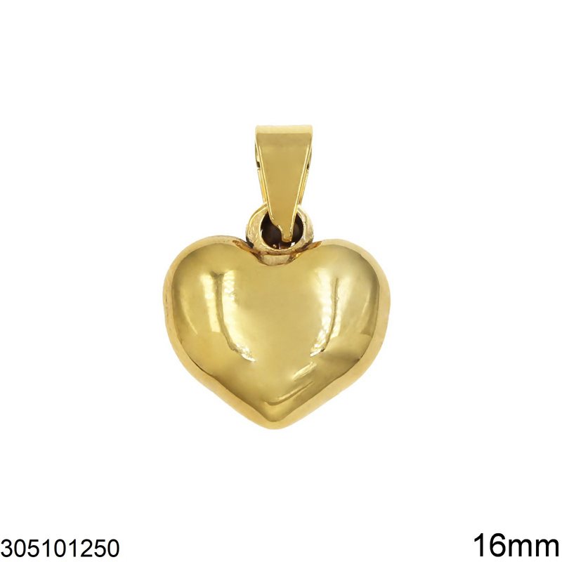 Μενταγιόν Ατσάλινο Καρδιά Πομπέ 16mm