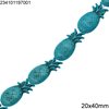 Howlite Flat Crackle Pineapple Beads 20x40mm