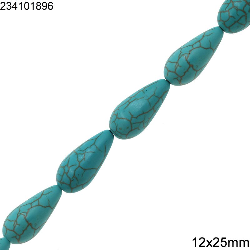 Pearshaped Turquoise Beads 12x25mm