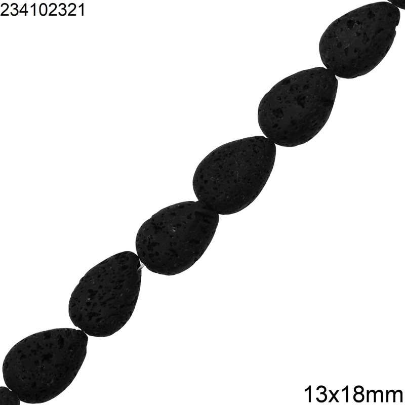 Lava Pearshape Beads 13x18mm