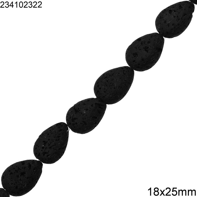 Lava Pearshape Beads 18x25mm