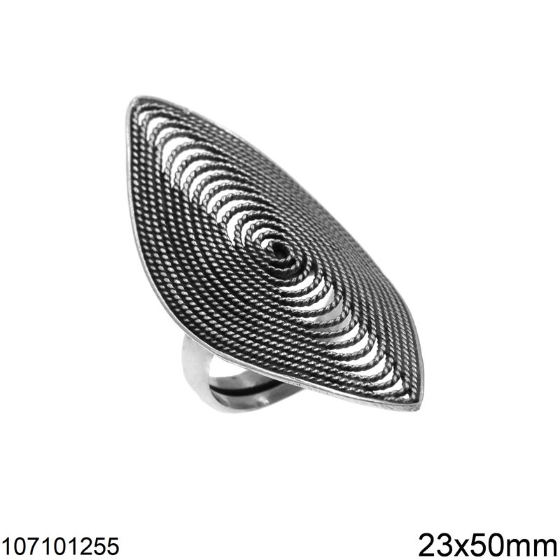Δαχτυλίδι Ασημένιο 925 Δαντελέ Νύχι 23x50mm, Οξυντέ