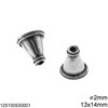 Silver 925 Cap Funnel 14mm with Hole 2mm