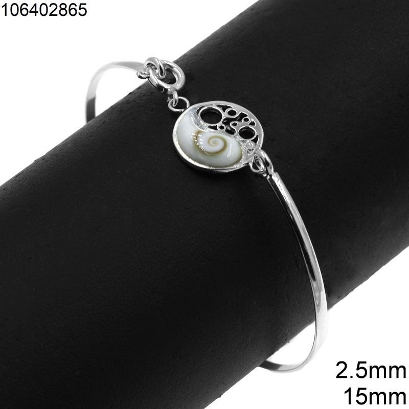 Silver 925 Bracelet Wire 2.5mm Shiva's Eye with Lacy 15mm