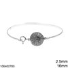 Silver 925 Bracelet Wire 2.5mm with Sea Urchin 16mm, Oxidised