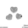 Stainless Steel Heart Bead 10mm