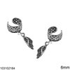 Silver 925 Ear Cuffs 6mm with Hanging Wing 10mm