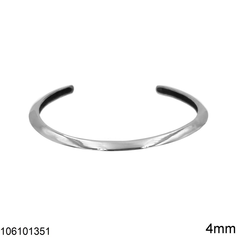 Silver 925 Bracelet Cuff 4mm