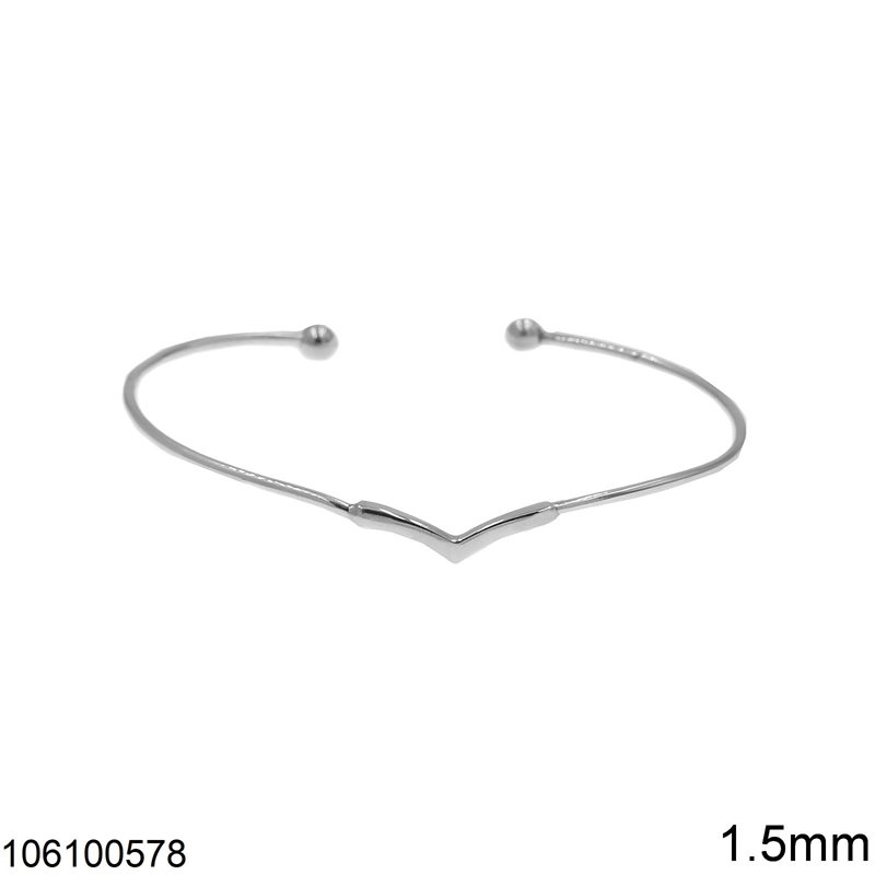 Silver 925 Bracelet Wire 1.5mm with "V"