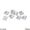 Plastic Square Faceted Stone Flatback 10mm, Crystal
