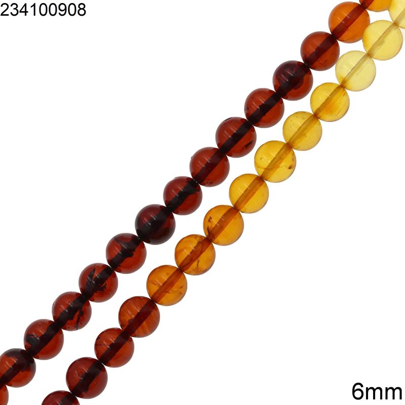 Amber Round Beads 6mm