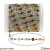 Stainless Steel Chain with Glass Cube Bead and Round Bead 2.5mm