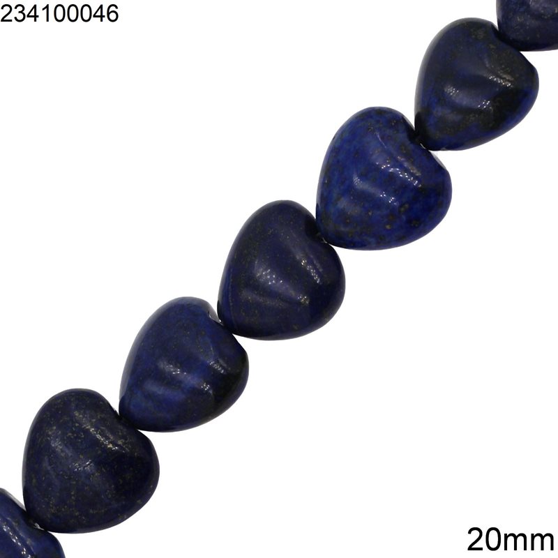 Lapis Heart Beads 20mm