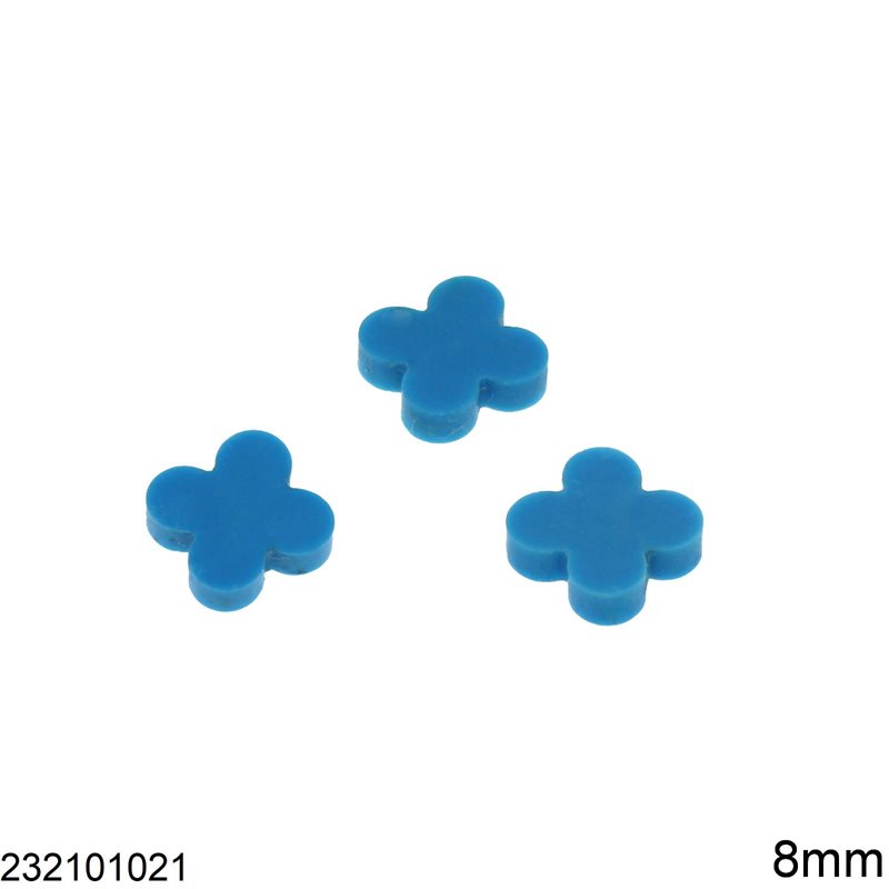 Turquoise Rounded Cross Stone 8mm, Not Drilled