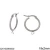 Stainless Steel Hoop Earrings with Ring 19x2mm